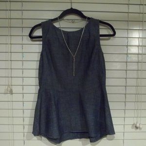 Banana Republic Sleeveless Peplum Top in Chambray  ** EUC **